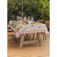 thumbnail image 2 of Spring Easter Outdoor Tablecloth - 60x120 Inch Rectangle Dining Table Cover, Colorful Tulip Floral Eggs Pink Plaid Rustic Waterproof Outdoor Table Cloth with Umbrella Hole & Zipper for Picnic/Patio, 2 of 7