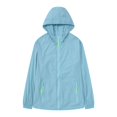 thumbnail image 6 of GILIGEGE Women's UPF 50+ Sun Protection Jacket Hooded Cooling Shirt Long sleeve zip-up hoodie breathable fabric Athletic Windbreaker Jacket for Women with Pocket Hiking Running Outdoor Light Blue M, 6 of 6