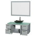 thumbnail image 2 of Wyndham WCR410048SDGGGGS4M46 Wall-Mounted Vanity Set with Green Glass Countertop, 2 of 2