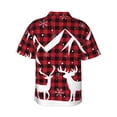 thumbnail image 3 of Uemuo Christmas Buffalo Plaid Printed Regular Fit Short Sleeve Casual Hawaiian Shirt for Men,Aloha shirt,Tropical shirt,Floral print shirt,Vacation Beach shirt-Small, 3 of 9