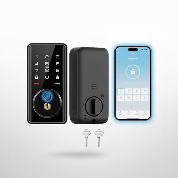 ITHINKHOME Fingerprint Smart Lock, Keyless Entry Deadbolt for Front Door, Black