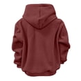 thumbnail image 4 of enyan Women Pet Carrier Hoodies Cat Dog Pouch Holder Large Kangaroo Pocket Sweatshirt Warm Long Sleeve Pullover Tops Wine,XL, 4 of 7