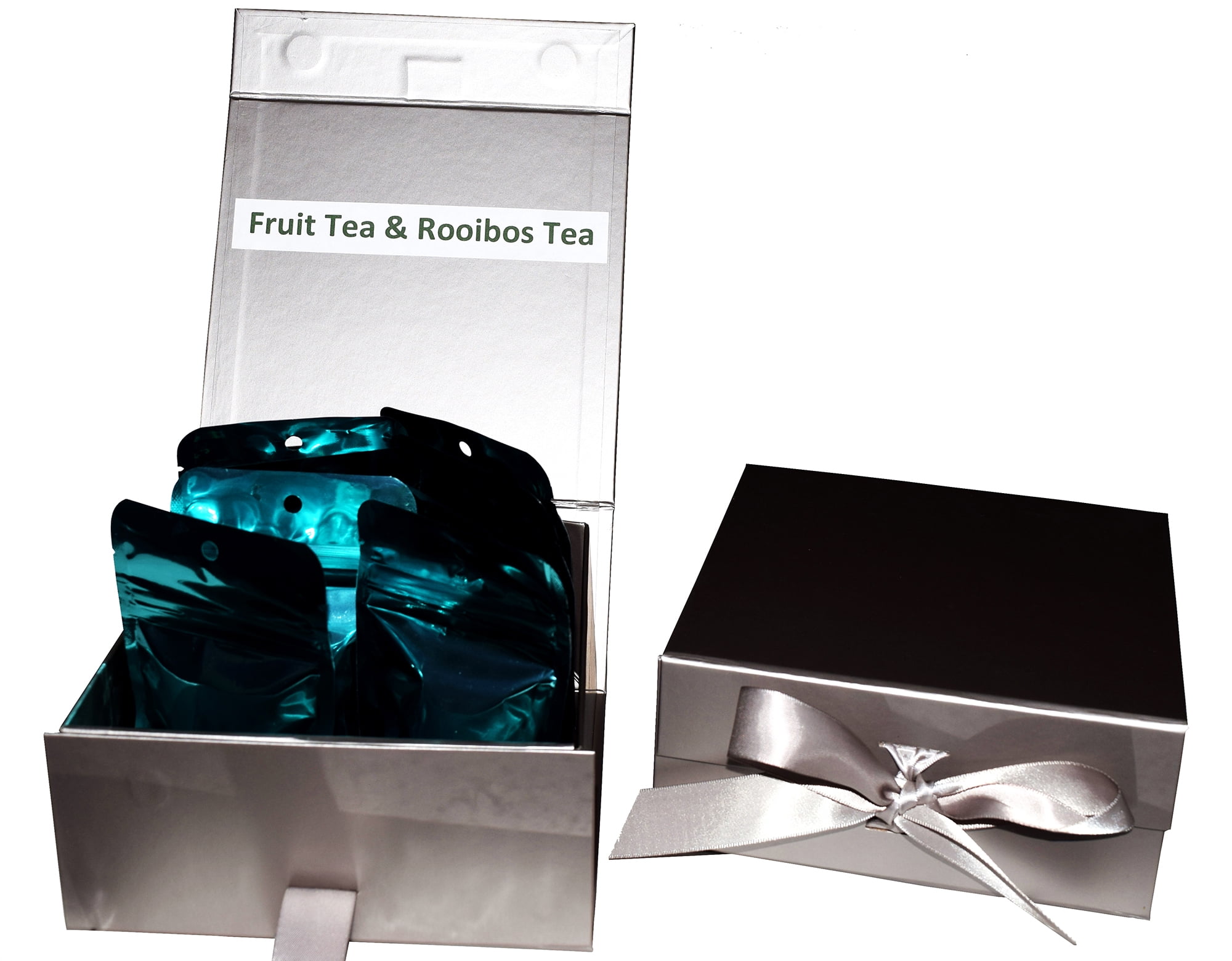 Chinese Tea Culture 8 of Fruit Tea and Rooibos Tea Samplers, Exquisite Gift Box, Decaffeinated, Peach, Blueberry, Cranberry, Juicy Orange, Pineapple, Coconut, Loose Leaf Tea