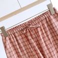 thumbnail image 5 of BRGZLK Womens Pants Striped Wide Leg Drawstring Checkered Elastic High Waisted Lounge Pajama Pants Cute Casual Trousers with Pockets, 5 of 7