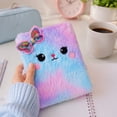 thumbnail image 4 of Lksixu Cartoon Plush Pocket Notebook, 4.3"x5.7" Cute Fuzzy Cat Design Notepads with Sequined Bow, 160 Pages Lined Journal Notebooks, Portable Small Memo Diary for Travel Office Writing Drawing, 4 of 6