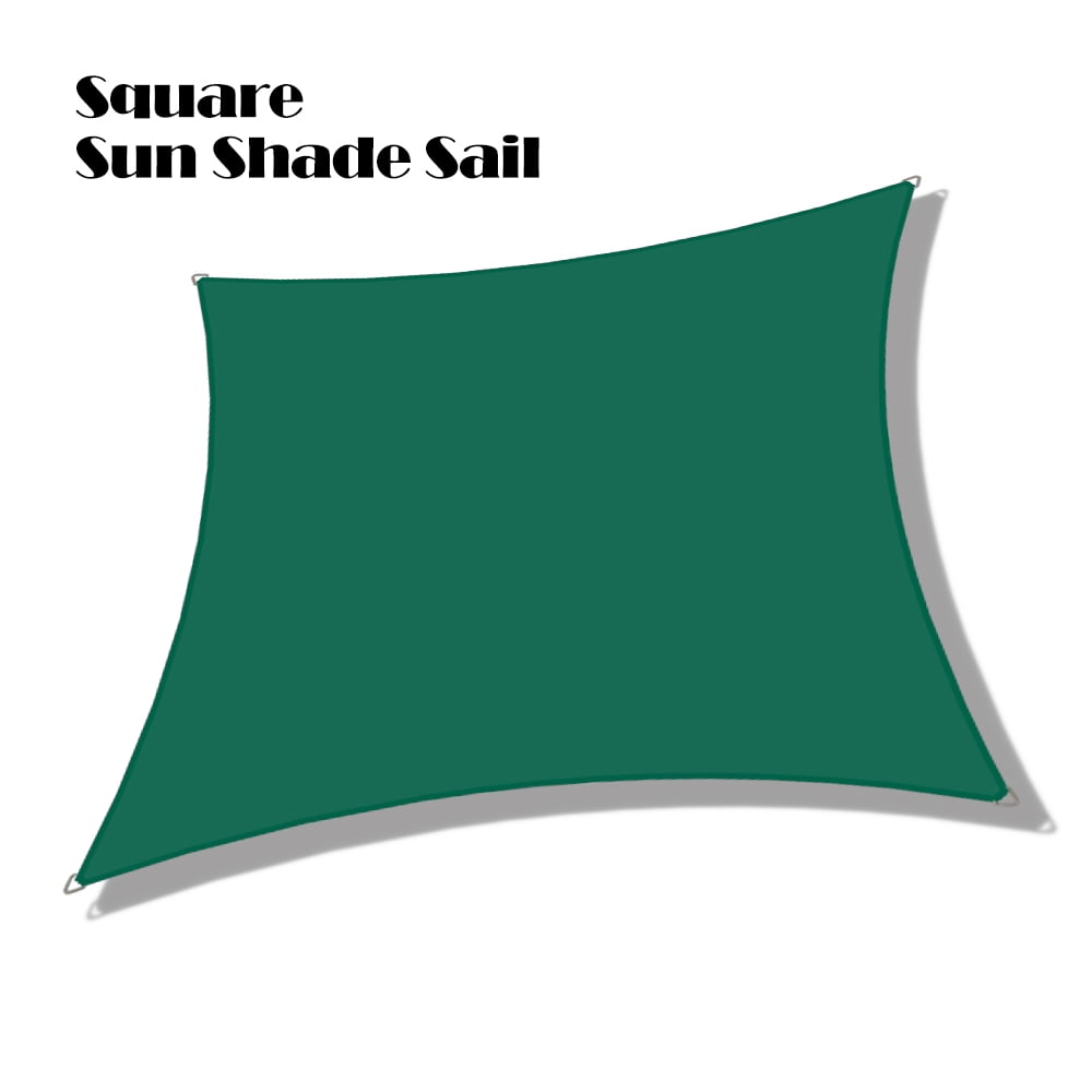 Sun Shade Sail Patio Cover Forest Green Waterproof Polyester 13’ Ft x 13’ Square 