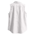 thumbnail image 7 of Men's Sleeveless Linen Shirts Collared Button Down Beach Shirts Solid Color Casual Tank Tops, 7 of 7