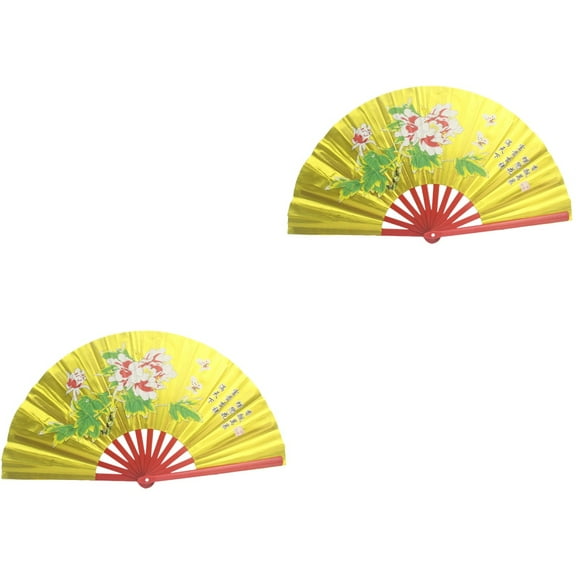 Hemoton 2pcs Chinese Traditional Fan Folding Hand Fan Chinese Hand Fan Handheld Fan Dancing Fan
