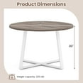 thumbnail image 3 of Gymax 47'' Round Dining Table w/Metal Pedestal Base Stable X-shaped Base for Kitchen Natural & White, 3 of 9
