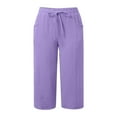 thumbnail image 4 of Women Pants Business Casual Outfits for Women Purple Baggy Pants Lounge Pants for Women Wide Leg Womens Pants with Pockets Fall Pants for Women, 4 of 5