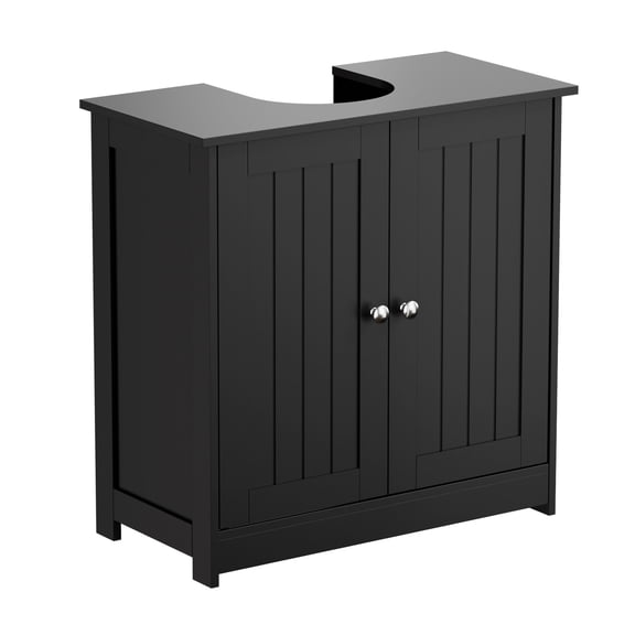 Ktaxon Bathroom Vanity Under Sink Pedestal with 2 Doors, Basin Cabinet with Adjustable Shelf, Black