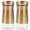 Golden, variant on QUMONIN 2pcs Metal Salt Pepper Shakers Airtight Seasoning Container for Kitchen Gadget