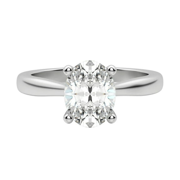 1 ct Oval cut Lab Grown Diamond Engagement Ring 14k White Gold All Size