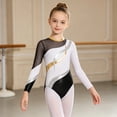 thumbnail image 3 of iiniim Marble Print Gymnastics Leotard for Girls Sparkle Dance Bodysuit Dancewear 6-16 A White 12, 3 of 7