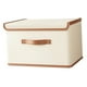 thumbnail image 3 of Contenedor de almacenamiento con tapa, organizador de juguetes y asa, cesta de almacenamiento en forma de cubo, contenedor para Beige 37x27x26cm, 3 of 9