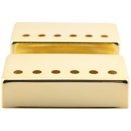 Seismic Audio Pair of Gold Metal Humbucker Covers for Electric Guitars - 52mm Spacing Gold -