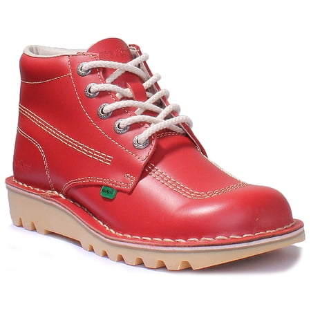 Kickers Kick Hi M Men's Core Lace Up Leather Ankle Boot In Red Size 8