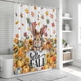 thumbnail image 6 of Thanksgiving Rabbit Shower Curtain, Waterproof Shower Curtains for Bathroom, Autumn Pumpkins Sunflowers Leaves Washable Fabric Bathtub Curtain Set Bath Decor with 12 Hooks Extra Long 72"x96", 6 of 8