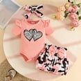 thumbnail image 5 of RTKFRFLM Valentine's Day Gift Baby Girl Clothes Set 3PC Newborn & Infant Flora Romper with Ruffle Pants Soft Cotton 0-24 Months Outfit for Photo Shoot, 5 of 9