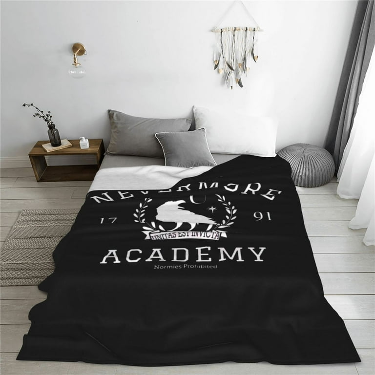 Nevermore Academy Wednesday Addams Fleece Blanket Super Soft Cozy Throw Blanket Lightweight Fuzzy Comfy Flannel Blanket Warm Plush Throw Blankets For