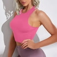 thumbnail image 6 of Elvqul Womens Tank Tops Solid Crew Neck Basic Yoga Elastic Pullover Plus Size Juniors Hot Pink Sleeveless Tops, 6 of 7
