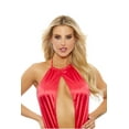 thumbnail image 3 of Popsi Lingerie Halter Teddy Lingerie for Women Shiny Microfiber Teddy Red, 3 of 4