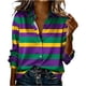 thumbnail image 3 of TaTaai Ladies Carnival Print Polyester Shirt Long Sleeve Round Neck Casual Lightweight Blouse Asian Size Small Fit Gift, 3 of 5