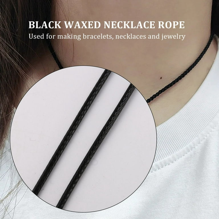 20 Pieces 20 Inches Black Waxed Necklace Cord with Clasp for Bracelet  Necklace and Jewelry Making 