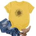 thumbnail image 4 of Njagoc3 Classic Fit Womens Basic Crewneck Short Sleeve Sunflower Graphic Print Breathable PolyCotton Casual Summer Tee, 4 of 6