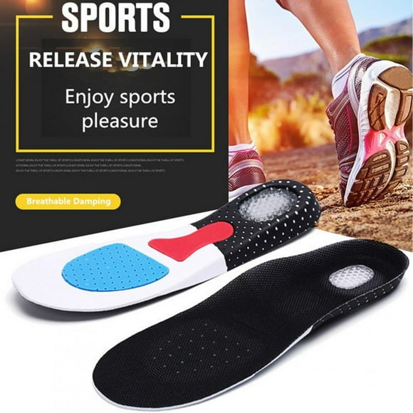 2 pares de plantillas de absorción de impactos para aliviar el dolor con almohadilla para el pie con soporte para el arco deportivo (255-280) YUNYI BRAND  Deportes