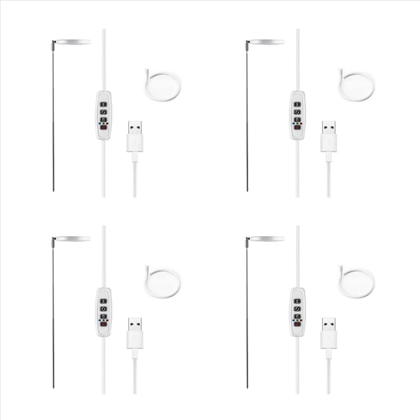 4X Luces de Cultivo para Plantas de Interior, Luz de Planta de LED de Espectro Completo con Temporizador Automático Ajustable en del Soporte, para Plantas