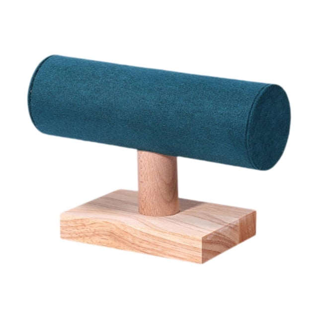 Soporte para pulseras, expositor de joyas, estante de almacenamiento, base de madera, organizador de pulseras para Verde oscuro