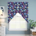 thumbnail image 6 of Swag Valance Curtains for Windows, Coastal Blue Light Filtering Kitchen Curtains with Rod Pocket, Ocean Starfish Shell Conch Watercolor Window Treatment Valances for Living Room, 36x45 - 2 PCS, 6 of 9