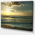 thumbnail image 2 of Dark Beach and Waves At Sunset - Beach Photo Canvas Print, 2 of 3