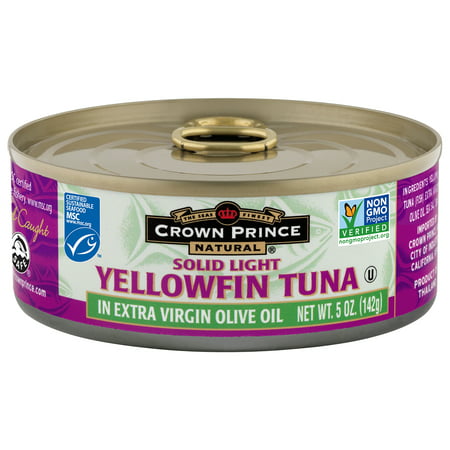 Crown Prince Natural Solid Light Yellowfin Tuna Extra Virgin Olive Oil, 5