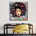 thumbnail image 5 of Frameless Modern Art Canvas Painting Pictures Explosive Afro Hairstyle African Women Art Wall Posters for Home Bedroom Decor, 5 of 8