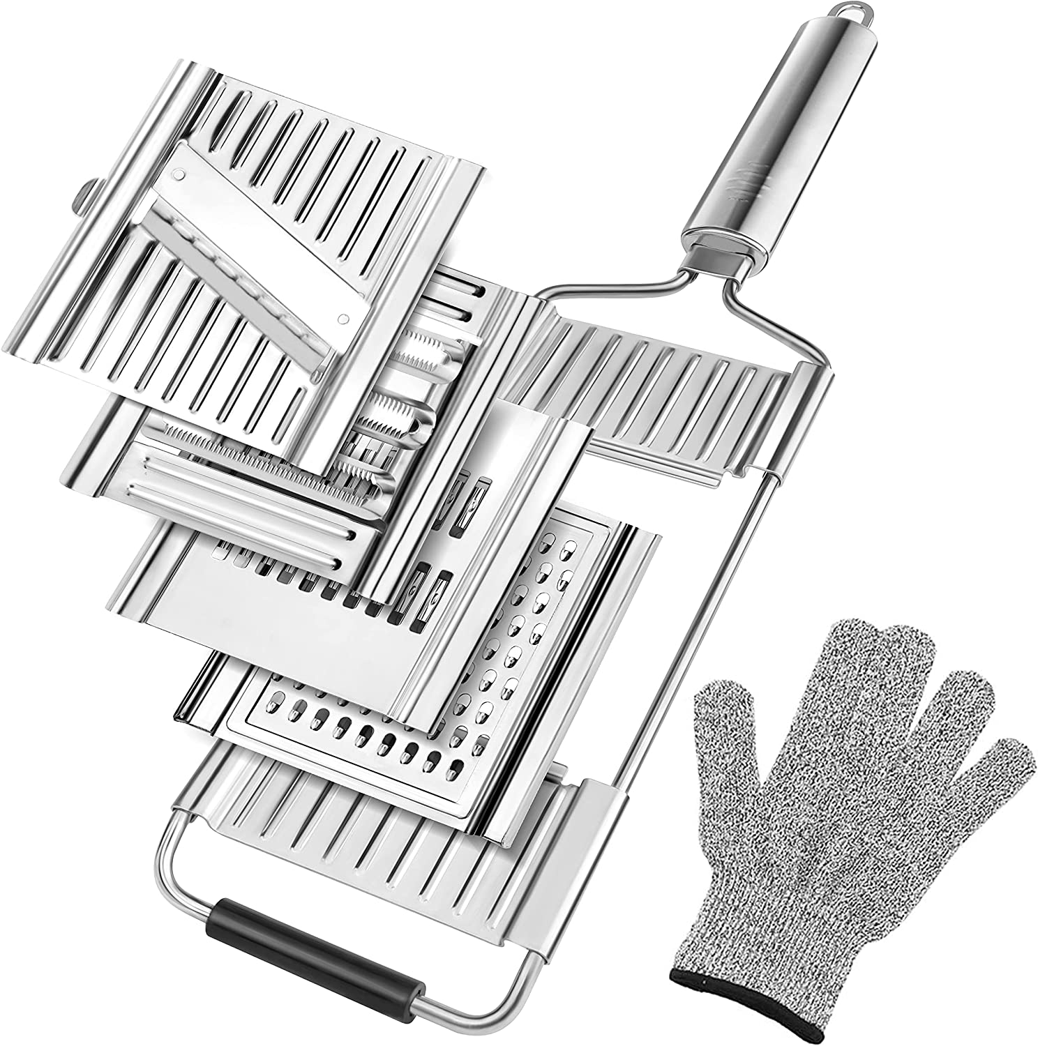 Yapicoco Cheese Grater with handle, shredder for kitchen Stainless Steel MultiPurpose Handheld