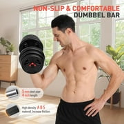 Adjustable Dumbbells, 30lbs Free Weights Dumbbells Convertible 2 in 1 Set Used as Barbell, Kettlebells, A Pair of Lightweight for Home Gym