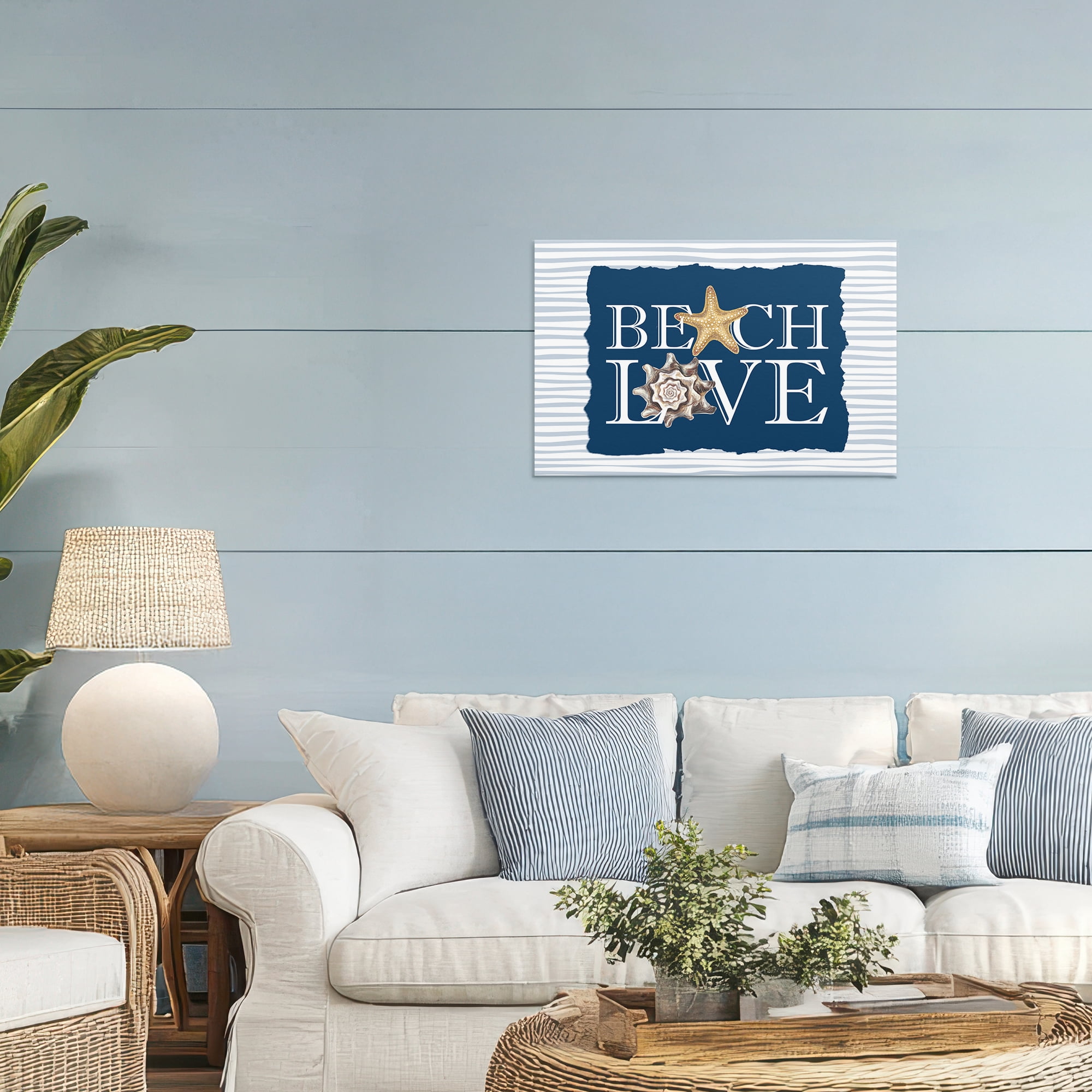Stupell Industries Beach Love Seashells Canvas Wall Art, design by Kim Allen