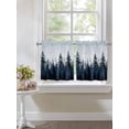 thumbnail image 3 of Half Window Curtain 36 Inches Long, Forest Window Treatment Curtain Drapes, Dark Blue Fall Bird Vintage Farmhouse Tree Small Tier Curtains for Bathroom Over Sink, 27.5"x36", 2 Panels, 3 of 7