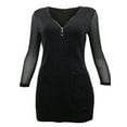 thumbnail image 5 of DYMADE Women V-neck Sexy Buttock Slim Fitting Long Sleeve Dress, 5 of 6