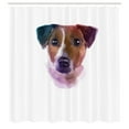thumbnail image 3 of Ambesonne Jack Russell Shower Curtain, Watercolor Portrait, 69"Wx75"L, Brown and Multicolor, 3 of 5