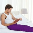 thumbnail image 6 of Picia Purple Mens Soft Woven Cotton Elastic Waistband Sleep Pajama Pant Lounge Sleep Pant With Pockets And Drawstring-Large, 6 of 9