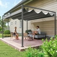 thumbnail image 2 of Outsunny 13' x 10' Patio Pergola with Retractable Canopy, Dark Grey, 2 of 10