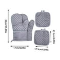thumbnail image 3 of Konghyp 4 Oven Mitts and Pot Supports – Heat Resistant Oven Mitts with a 500-Degree Capacity, Long Non-Slip Gloves Made from Recycled Cotton, Ideal for Safe Baking and Cooking in the Kitchen, 3 of 5