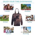 thumbnail image 5 of Fotbe Dinosaur Moonlit Forest Pattern Youth Pullover Hooded Sweatshirt, Boys Hoodie, Kangaroo Pocket Hoodie for Kids Girls -Medium, 5 of 6