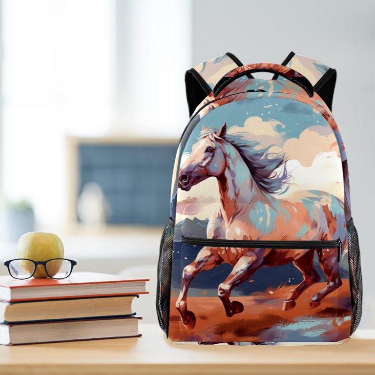 9468 Tribal Horse Backpack Purse Travel Casual Daypack College Bookbag Work Amazon.com | Horse Backpack for Students Boys Girls Horse  main image 2