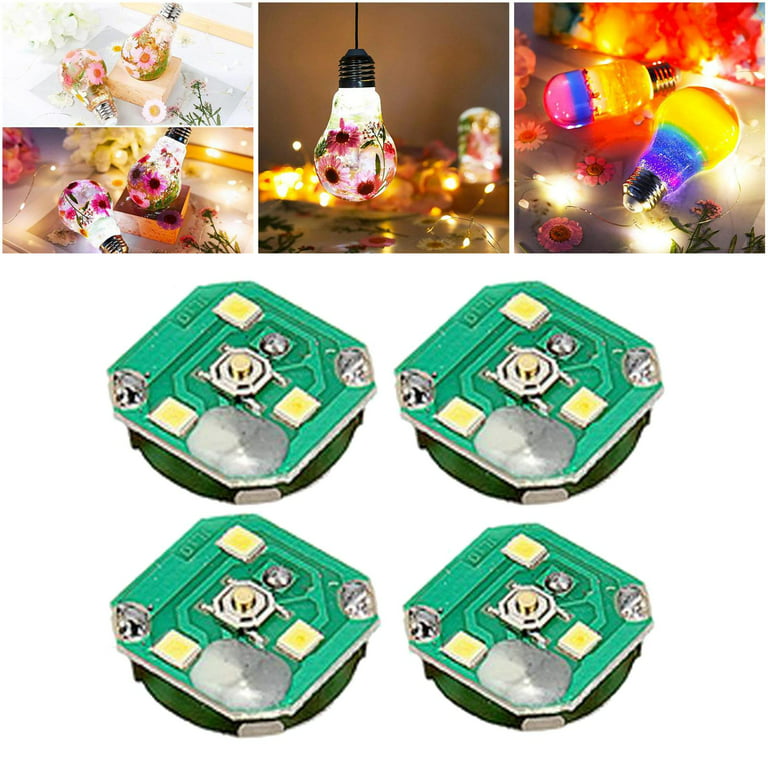 Light Bulb Resin Molds, 2pcs LED Bulb Silicone Molds for Resin, Luminous  Molds with 10pcs Caps, 4pcs LED Chip Base, Epoxy Resin Kit for Home