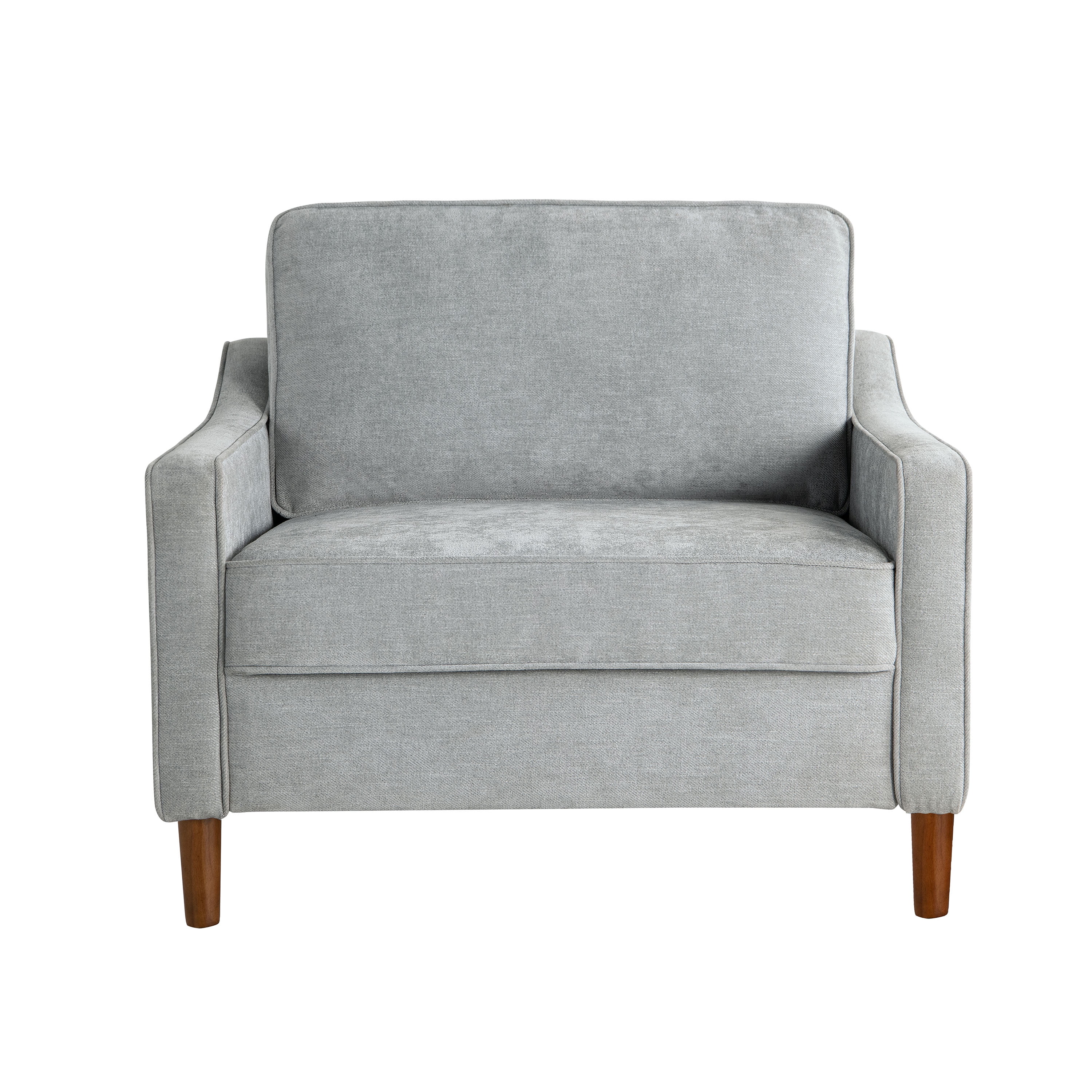 Studio Living Sanborn Modern Arm Chair, Light Gray Woven Fabric