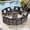 Black, variant on MEISSALIVVE 6-Piece Half-Moon Curved Outdoor Patio Furniture Set, Sectional Conversation Sofa with Wood Armrests, Coffee & Side Tables for Backyard Deck Garden, Red